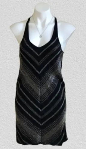 Madison Marcus  Black & Silver Silk Beaded Mini Dress Sz. XS