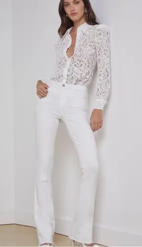 L'Agence L’AGENCE Oriana High Rise Straight Leg 5-Pocket Jeans White Sz 29