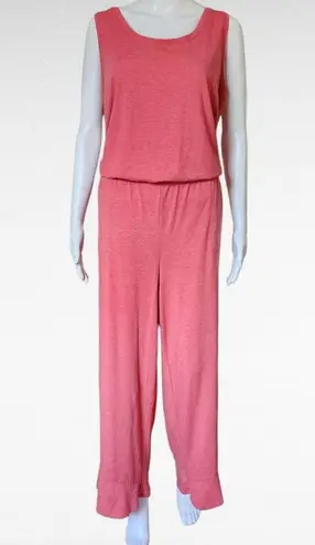 LOGO By Lori Goldstein LOGO Lori Goldstein Strawberry Heather Jersey Knit Jumpsuit Size Large
