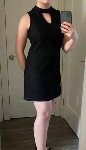 Lily Star black lace keyhole mini dress