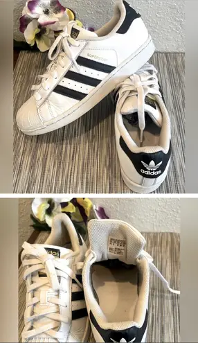 Adidas Originals Superstar Sneaker White/ Black Women Size 5.5