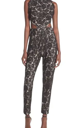 Missguided Black Lace Jumpsuit Size 8