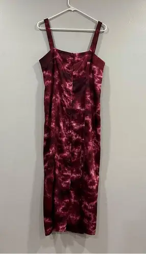 Cinq à Sept Cinq a Sept Pink Tie Dye Alexa Satin Midi Dress 8