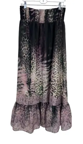 Boston Proper  Maxi Skirt Womens Small Pink Animal Print Coquette Mob Wife - Image 1