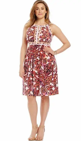New! INC International Concepts Paisley Women's Keyhole Jersey Dress Plus 3X