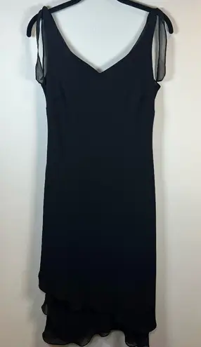 Evan Picone Women's Tie Shoulder Handkerchief Hem Dress Black Sleeveless Size 10 - Image 1