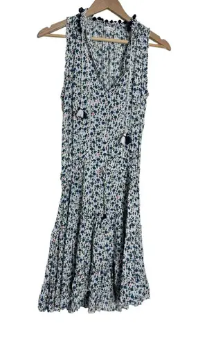 Poupette St. Barth Clara Ruffled Mini Dress White Blue Bell