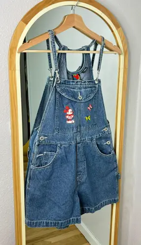 Disney Vintage  Mickey Mouse Jean short overalls. Has deep pockets