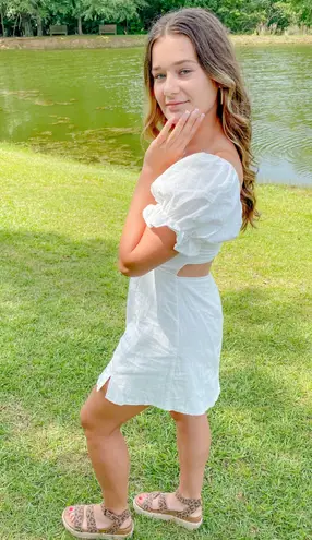 Here Comes To Sun Dress White Size M