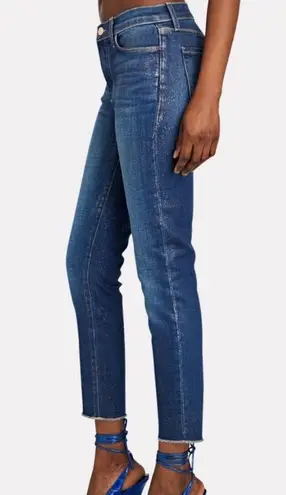 L'Agence El Matador Fremont Gold Glitter Coated Skinny Jeans Women's Size 26