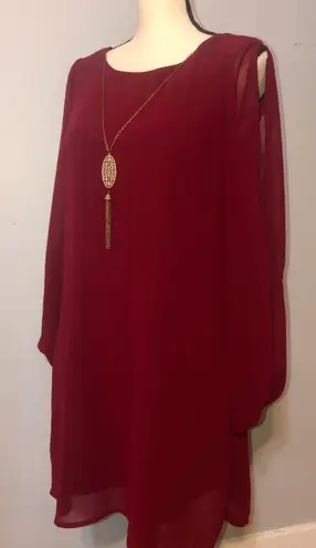 As You Wish Red Long Sleeve Dress 