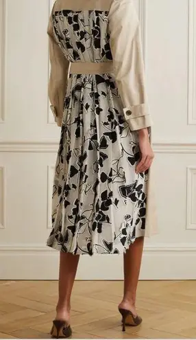 Jason Wu NEW | Floral Print Chiffonpaneled Cotton Gabardine Trench Coat
