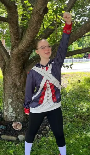 Historical Hoodie Revolutionary War Uniform Costume Cosplay Halloween History Blue Size undefined