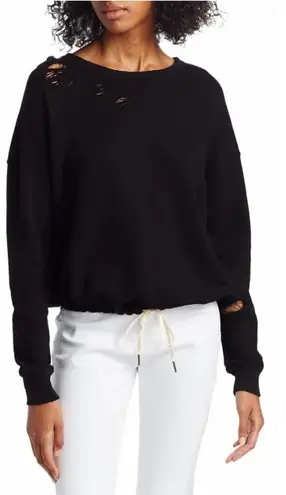 n:philanthropy Olympia Distressed Sweatshirt in Black Cat Size Medium