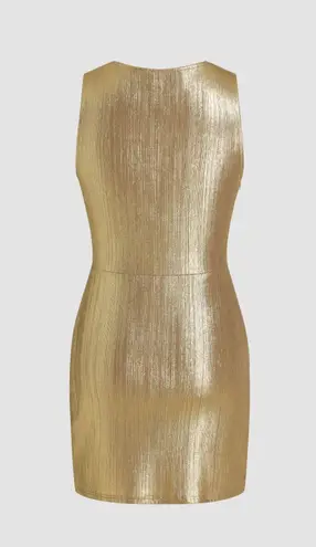 Cider NWT METALLIC V-NECK SOLID WRAP MINI DRESS – SIZE SMALL