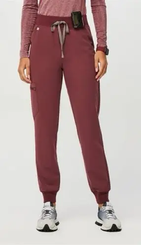 FIGS NWT High Waisted Zamora Jogger Scrub Pants - XXS - Dark Cherry Red