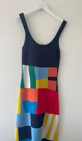 STAUD Colorblock Midi Dress