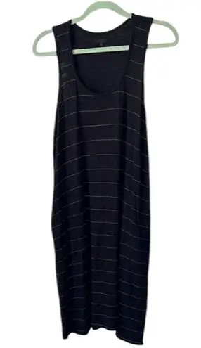 ATM Anthony Thomas Melillo Slub Jersey Striped Tank Dress Size L Black Size L