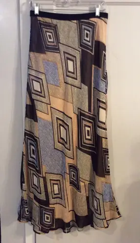 Pleione Medium Geo Maxi Skirt Full Festival Hippie Womens