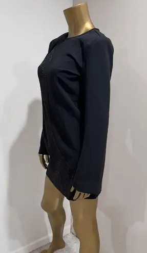 YAS KIMBERLY LS Short Dress Black Glitter Panel Backless Long Sleeve Size M Size M