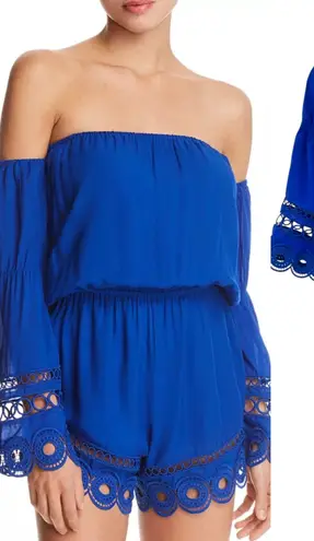 Ramy Brook Ramy Brook Markos Romper Cotton Swim Cover-Up Cobalt Royal Blue Size XS