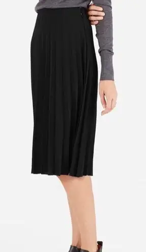 Everlane  Black Pleated Midi Skirt