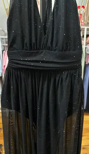 D & M Black Sparkling Sheer Maxi Dress