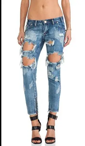 One Teaspoon  Cobain Trashed Freebirds Jeans with Ankle Zipper