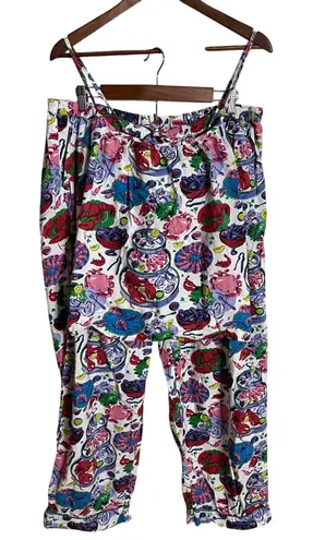 Printfresh A Shell of a Good Time Pajama Set Crabs Seafood Womans 1X