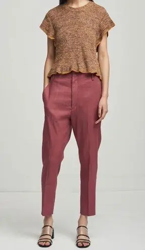 Isabel Marant Etoile Oah City Trouser Tapered High Rise Linen Trouser Pant 36