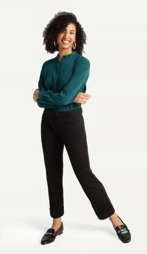 Betabrand Crop Lite Black Yoga Career Dress Pants Ponte Cuffed Small