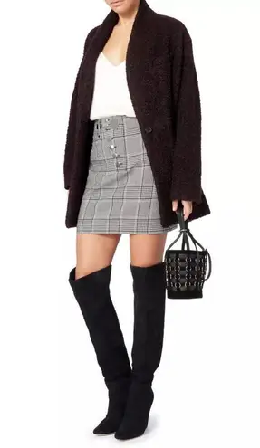 IRO Womens Blazer Burgundy Rafa One Button Oversized Alpaca Wool Jacket 36 Small