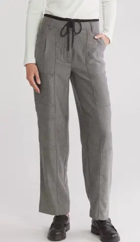 Democracy Clothing Curve Equality Straight Leg Pants Grey Heather Drawstring 12 Gray