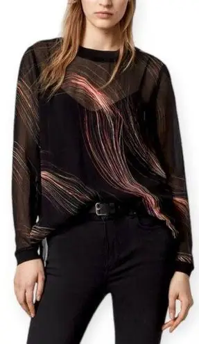 ALLSAINTS | Women's Small | Ada Streamline Sheer Long Sleeve Pullover Top & Cami