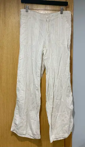 Just living Cream Striped Pants - Size Medium