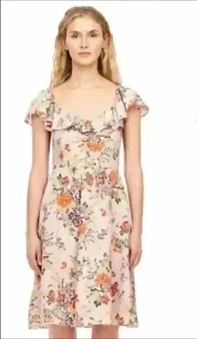 Rebecca Taylor marlena floral silk ruffle dress in size 8