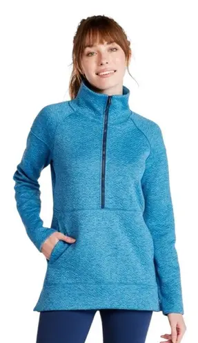 LL Bean FlexForward Quilted Half Zip Pullover Jacket Womens Size Small Blue