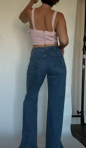 Boutique Corset Style Pink Crop Top Size M