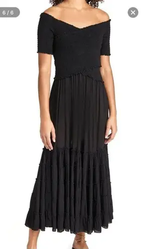Poupette St. Barth Black Soledad Midi Dress