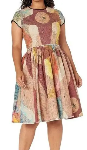 Making The Cut Winning Look Gary Graham Carnival Painting Cotton Dress Size M