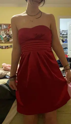 As You Wish Red Strapless Dress