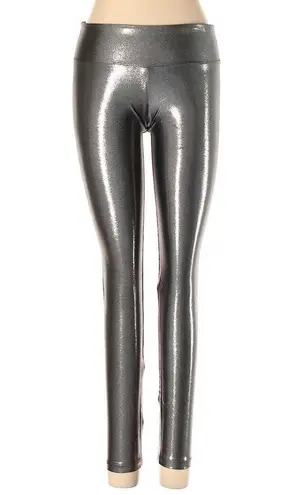 SukiShufu S Leatherback Leggings Silver Mirror Metallic Tight Pant Carbon38 Gym