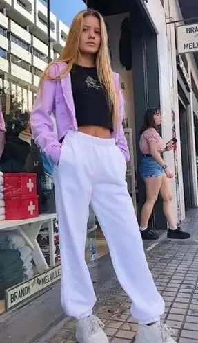 Brandy melville rosa sweatpants white best sale