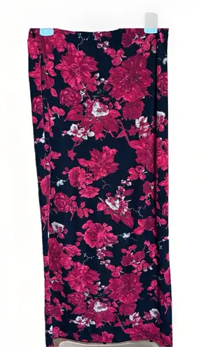 Jaclyn Smith Classic Vintage Y2K Floral Red/Black Maxi Skirt Size S Whimsigoth
