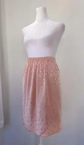 Vintage ‘90s Shimmery Light Pink Floral Print Stretchy Pencil Skirt