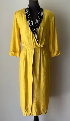Danny & Nicole sz L silk/rayon yellow midi dress