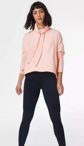 Sweaty Betty  | Harmonise Luxe Fleece High Neck Sweatshirt Antique Pink Sz Medium