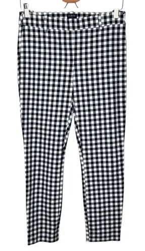 J. Crew Winnie Pant Navy White Gingham Checkered Slim Fit Size 2 Blue