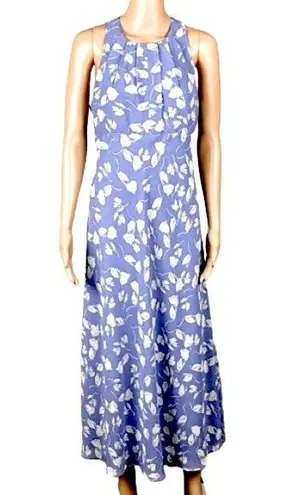 Chadwick's CHADWICK’S periwinkle with cream abstract roses/leaves maxi dress. Size 10. EUC