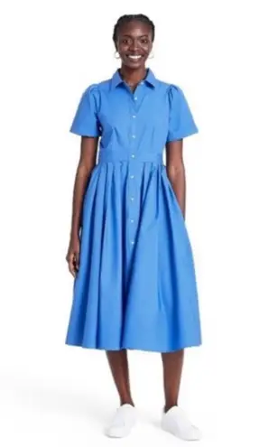 Alexis for Target Cup of Joe Blue Midi Shirt Dress with Pockets Casual Everyday